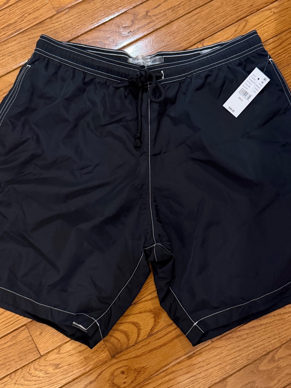 PacSun Men's Black Swim Trunks - Classic Drawstring - 8 in